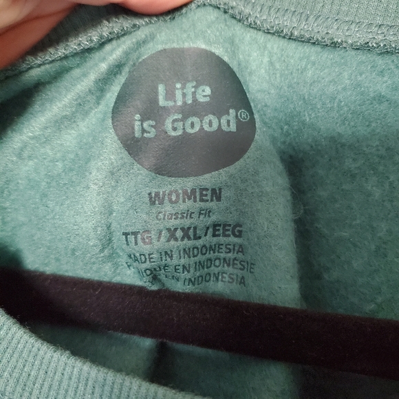 LIFE IS GOOD GREEN 2XL Graphic Crewneck Sweater - Picture 3 of 5